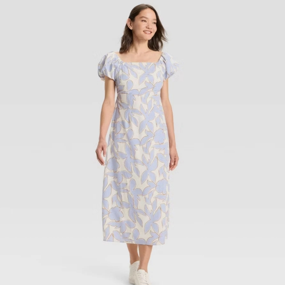 A New Day Cream and Blue Patterned Maxi Dress